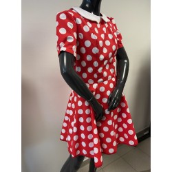 Robe vintage rouge pois blancs
