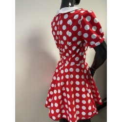 Robe vintage rouge pois blancs