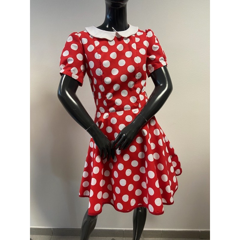 Robe vintage rouge pois blancs