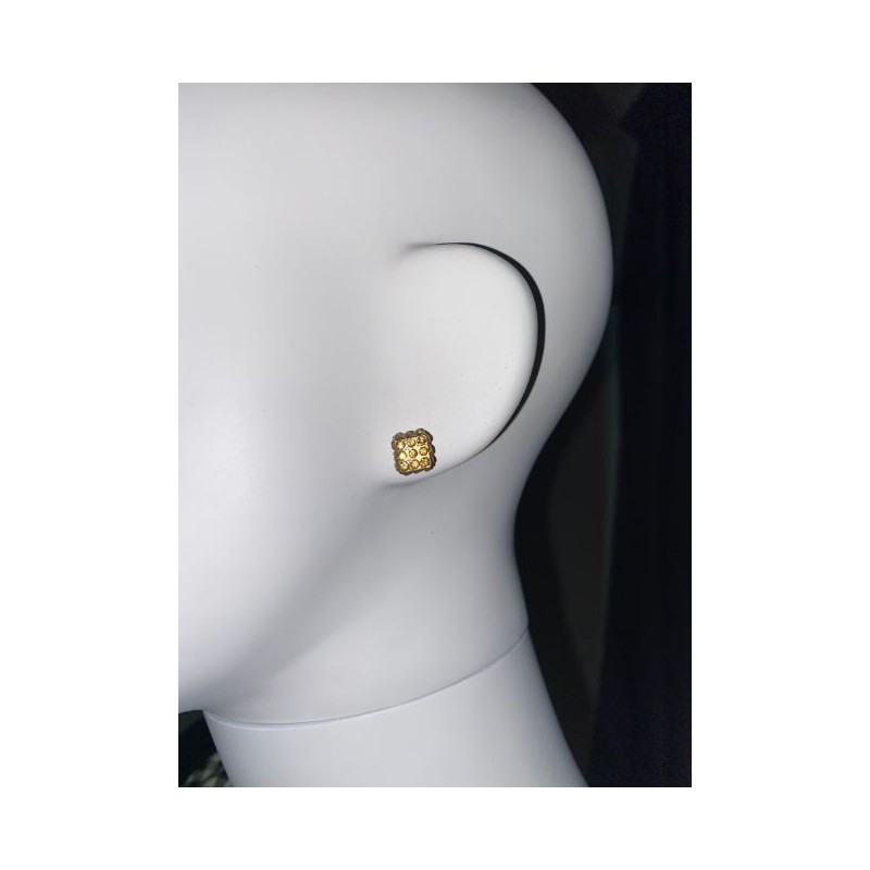 Boucles d'oreilles à strass carré